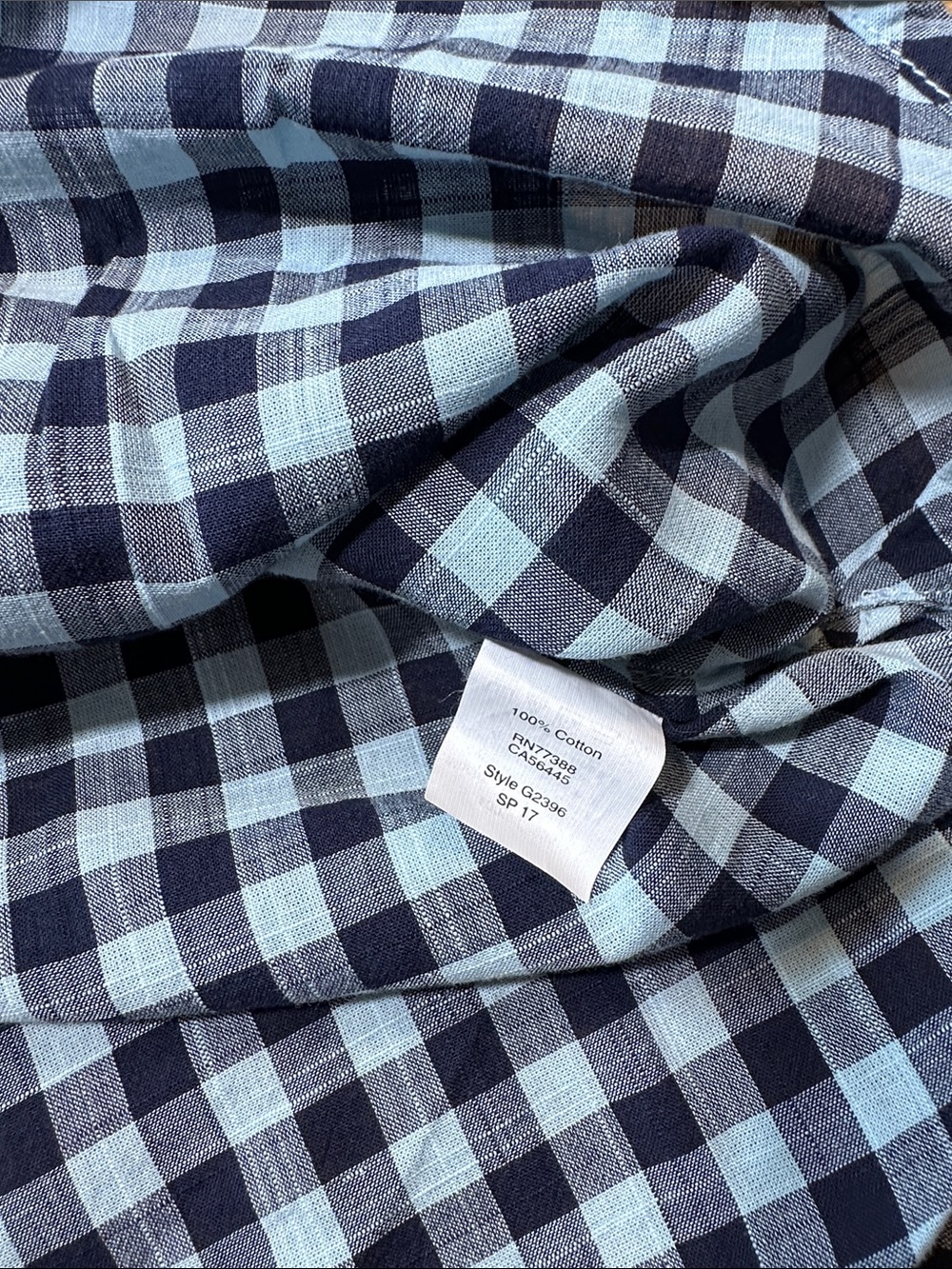 J.Crew Blue & Navy Gingham 100% Cotton Popover Shirt Size Small (NWT) - Picture 6 of 10